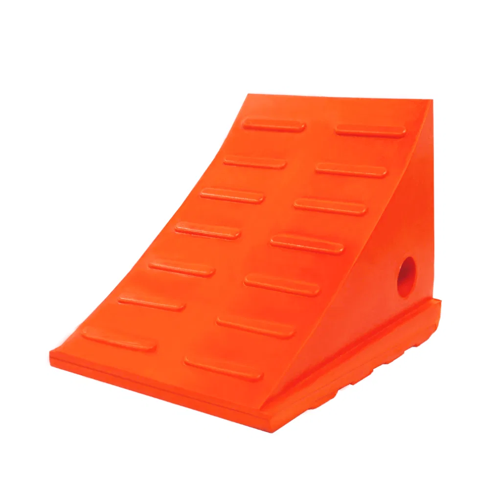 WC-UO400 – DRIVER IND. Wheel Chock, Orange Polyurethane Single Tire Diameter Up To 35 Inch 15 Ton Maximum Capacity
